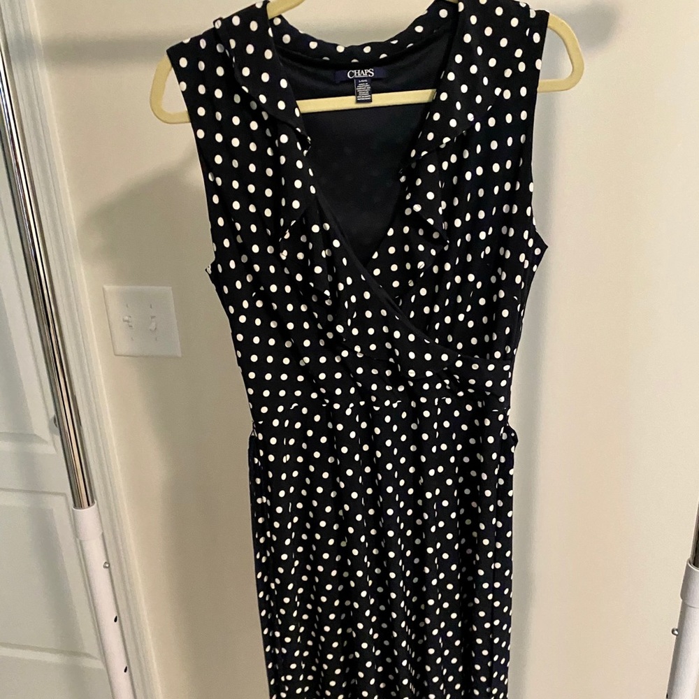 Adorable polka dot ruffle front dress by Chaps
